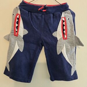 Boden Kids Shark Applique Pull On Shorts Navy Blue Size 6Y 116cm